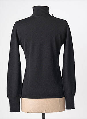 Pull col roulé coupe ajustée manches longues noir YERSE femme