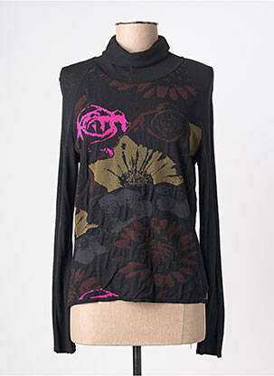 Pull col roulé coupe ajustée manches longues noir ALDO MARTIN'S femme