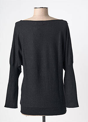 Pull col bateau manches longues noir MD'M femme
