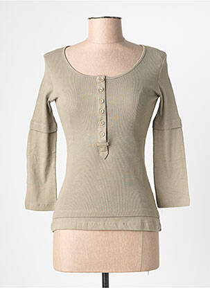 T-shirt manches 3/4 manches 3/4 vert MAURICE ABOT femme