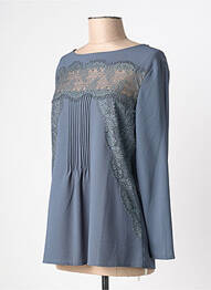 Blouse poignets boutonnés avec fente manches longues gris AN' GE femme