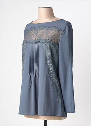 Blouse col rond manches longues gris AN' GE femme