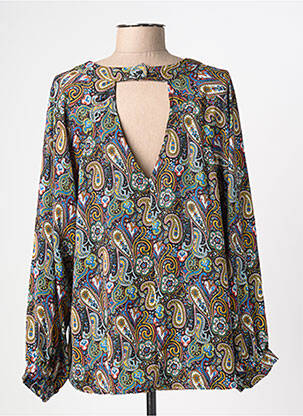 Blouse tissage popeline manches longues noir AN' GE femme