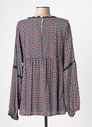 Blouse tissage popeline manches longues bleu AN' GE femme