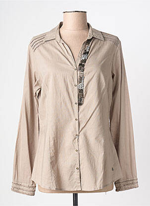 Chemisier coupe cintrée manches longues beige JOCAVI femme