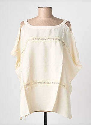 Tunique manches courtes tissage crêpe beige AN' GE femme