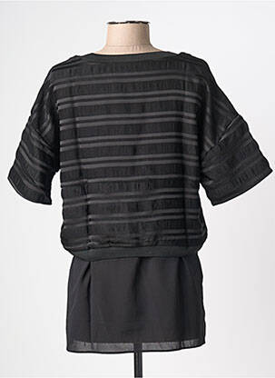 Tunique manches courtes tissage crêpe noir AN' GE femme