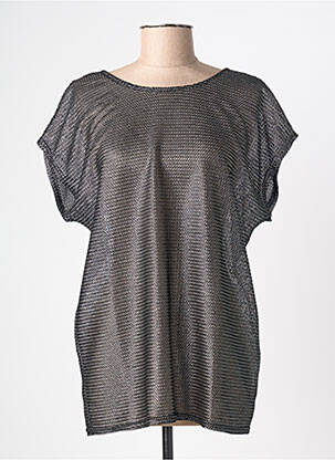 Top stretch manches courtes argent FILLES A SUIVRE femme