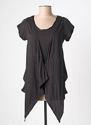 Tunique manches courtes tissage jersey noir YERSE femme