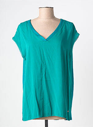 T-shirt col v manches courtes vert KATMAI femme