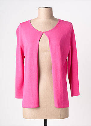 Gilet manches longues col rond rose KATMAI femme