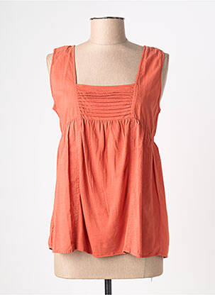 Top col carré sans manche orange YERSE femme