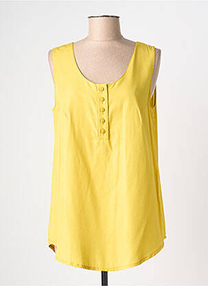 Top coupe fluide sans manche jaune CLAUDE BAUER femme