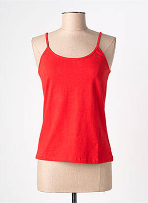 Top stretch fines bretelles rouge MD'M femme
