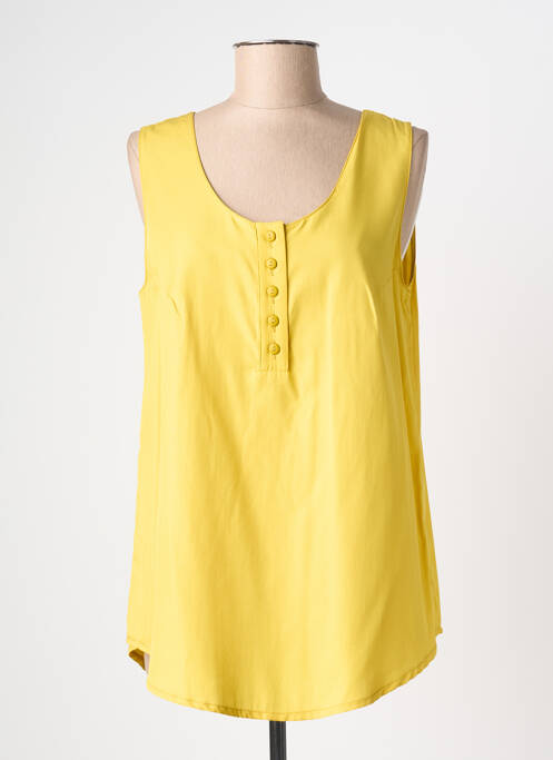 Top coupe fluide sans manche jaune CLAUDE BAUER femme