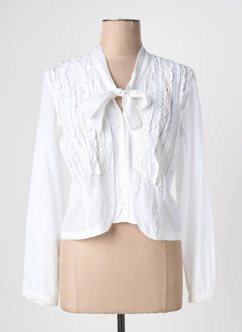 Chemisier coupe cintrée manches longues blanc SOLOLA femme