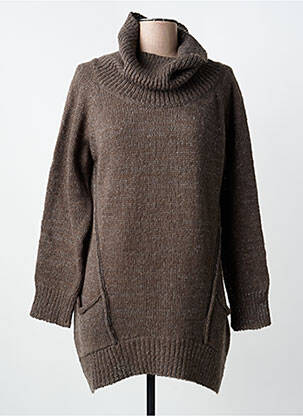 Pull tunique stretch manches longues vert YERSE femme