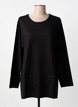 Pull tunique stretch manches longues noir KATMAI femme