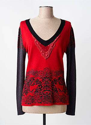 Pull tissage chiné manches longues rouge ALDO MARTIN'S femme
