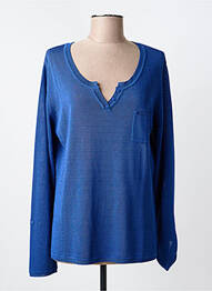 Pull coupe cintrée manches longues bleu KATMAI femme