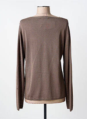 Pull coupe cintrée manches longues marron KATMAI femme