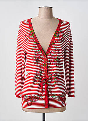 Gilet manches longues resserrée sur le bas rouge KATMAI femme