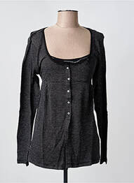 Top tissage jersey manches longues noir YERSE femme