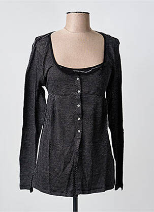 Top col carré manches longues noir YERSE femme