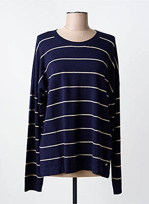 Pull stretch manches longues bleu KATMAI femme