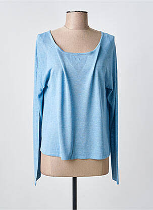Pull stretch manches longues bleu KATMAI femme