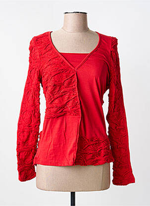 Top stretch manches longues rouge CAP JULUCA femme