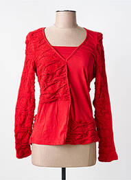 Top tissage jersey manches longues rouge CAP JULUCA femme