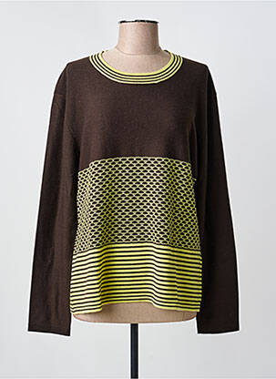 Pull coupe cintrée manches longues marron KATMAI femme
