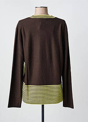 Pull coupe cintrée manches longues marron KATMAI femme