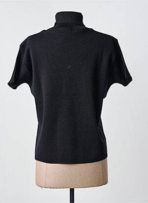 Pull col roulé coupe cintrée manches courtes noir KATMAI femme