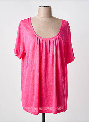 Top stretch manches courtes rose ARMOR LUX femme
