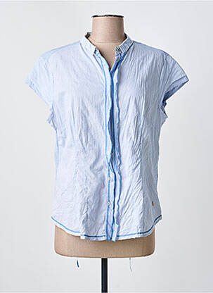Chemisier coupe cintrée manches courtes bleu JOCAVI femme