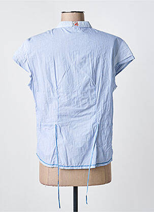Chemisier coupe cintrée manches courtes bleu JOCAVI femme
