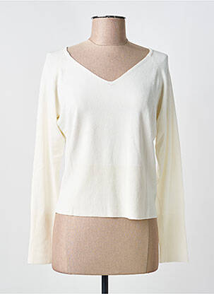 Pull col v manches longues beige PAUL BRIAL femme