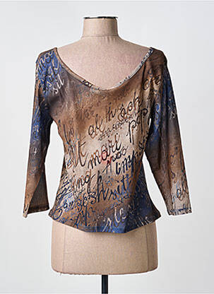 Top stretch manches 3/4 marron PAUL BRIAL femme