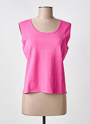 Top tissage jersey sans manche rose KATMAI femme