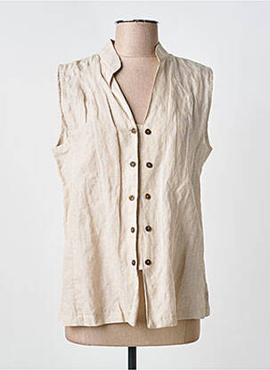 Chemisier coupe cintrée sans manche beige ARMOR LUX femme