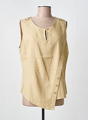 Top sans manche sans manche beige CLAUDE DE SAIVRE femme