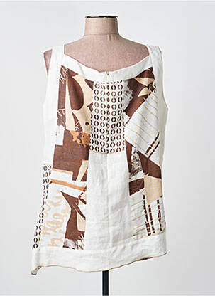 Top tissage crêpe fines bretelles beige LEWINGER femme