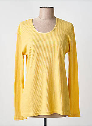 T-shirt stretch manches longues jaune LE P'TIT MARINE femme