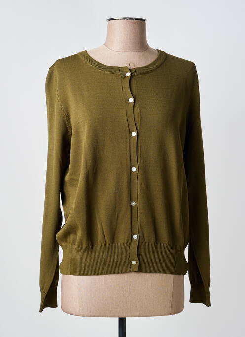 Gilet manches longues stretch vert MD'M femme
