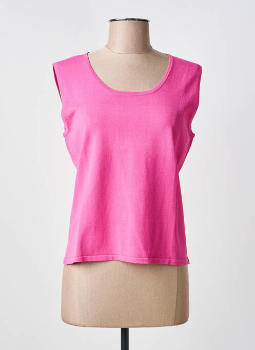 Top tissage jersey sans manche rose KATMAI femme