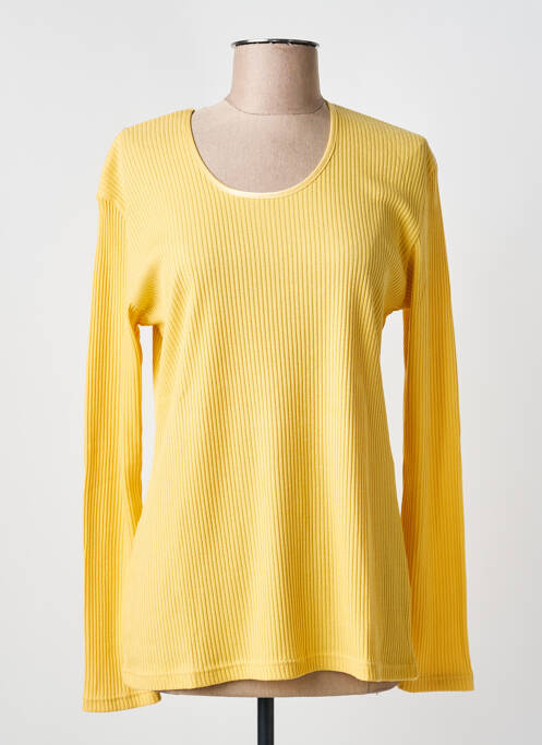 T-shirt stretch manches longues jaune LE P'TIT MARINE femme