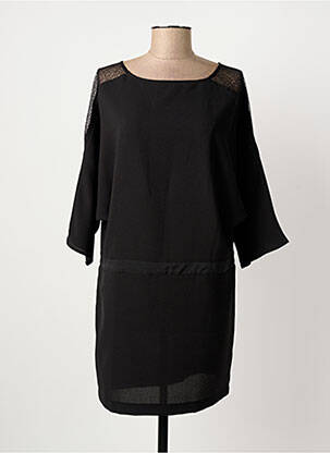 Robe mi-longue manches 3/4 manches 3/4 noir ANGE femme