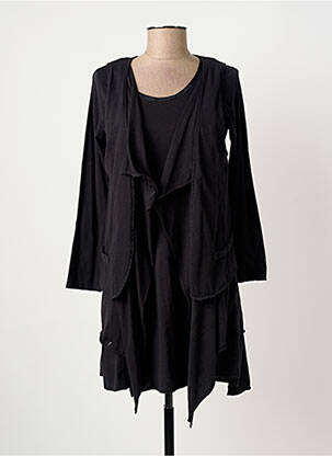 Robe courte manches longues manches longues noir YERSE femme